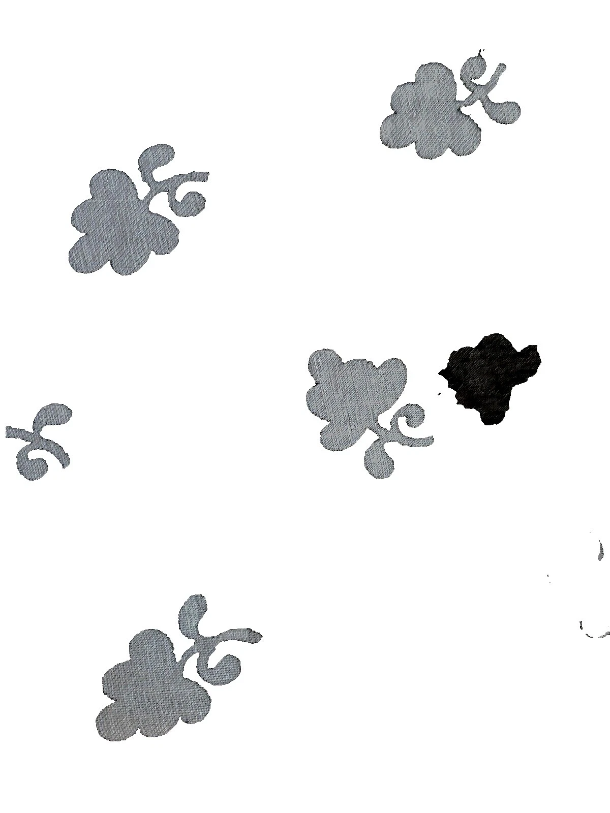 Tecidos de artesanato Floral Transparente Preto