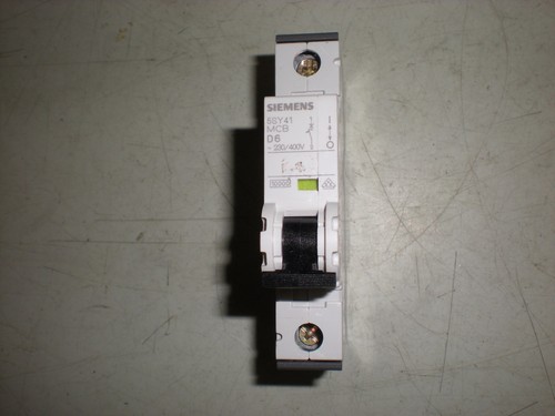 Interruptor Siemens 5SY41 MCB D6 - 1 polo - Pruebas OK - Imagen 2 de 4