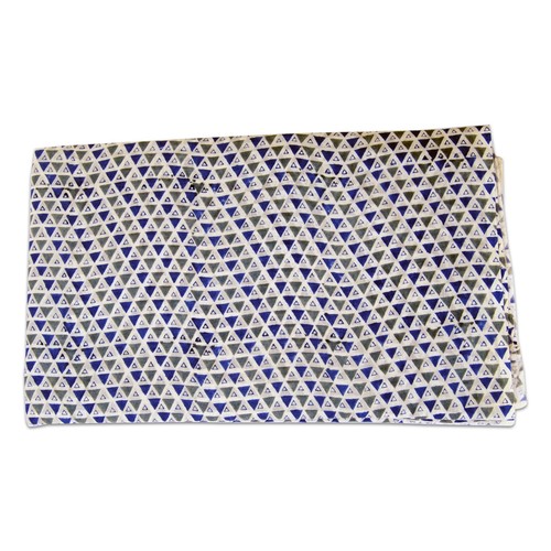 Indian 10 Yard Block Triangle Indigo Print Cotton Fabric Woman Cloth Making - Picture 2 of 5