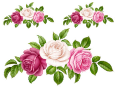 Handpainted Cabbage Pink Roses Swags Transfers Decoupage Waterslide Decals FL540 | eBay