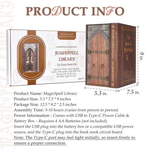 Kit Angolo Libro Fai da Te per Adulti, Infinite Magicspell Library Booknook - Foto 6 di 6
