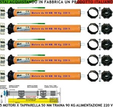TAPPARELLE ELETTRICHE 90 KG 4 KIT MOTORI 220 V 50 NM SERRANDE AUTOMATICA AVVOLGI