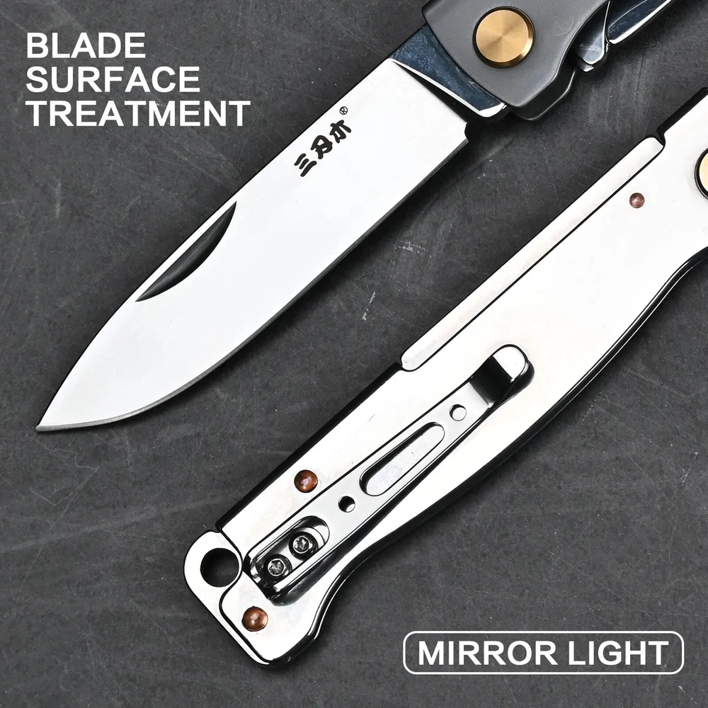 Multi-tool Folding Knife with Scissors for Hunting Camping Survival Tactical 12C27 Steel