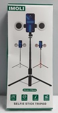 New, 170cm Black IMOLI Scoping Selfie Stick w/Tripods  2 Mini Ring Lights