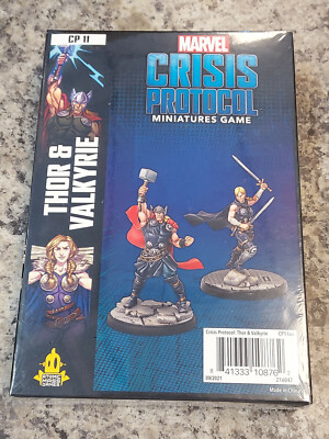 Marvel Crisis Protocol: Thor and Valkyrie Asmodee Miniatures Game New!