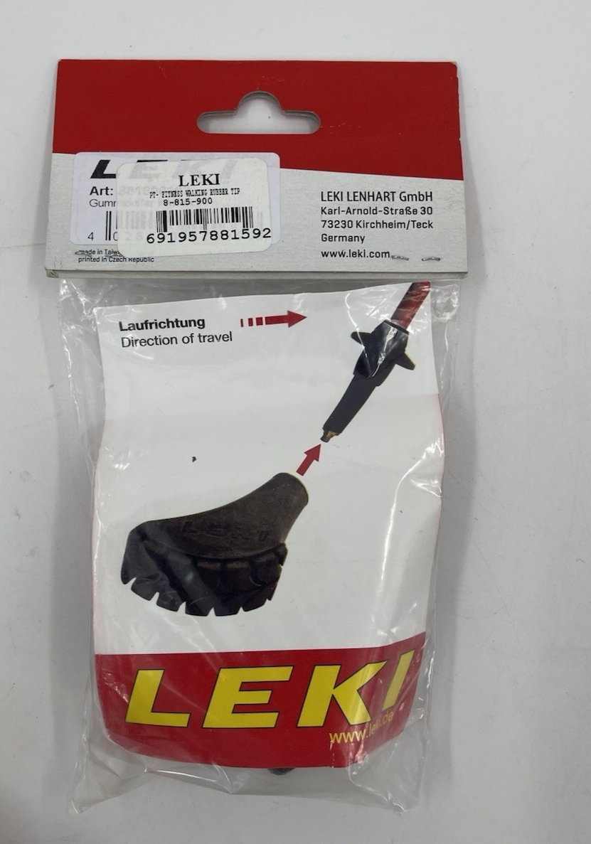 Leki Butée en caoutchouc Power Nordic Walking – Noir Taille unique