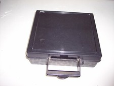 BLACK HARD PLASTIC STORAGE CASE FOR CASSETTE TAPES HOLDS 20 TAPES  8