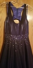 clarisse prom dress size 10 navy blue w/beads