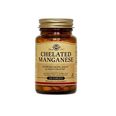 Solgar Chelated Manganese Tablets, 100 Count