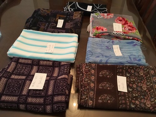 Lotto 7 pezzi di tessuto chiffon (tessuto 22 iarde)