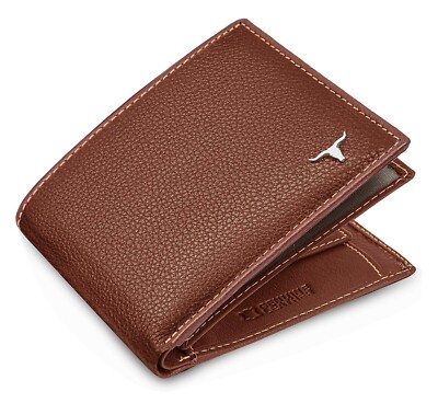 Neue Redwood Bi-Fold Leder Herren Geldbörse RFID Schutz Geschenkartikel