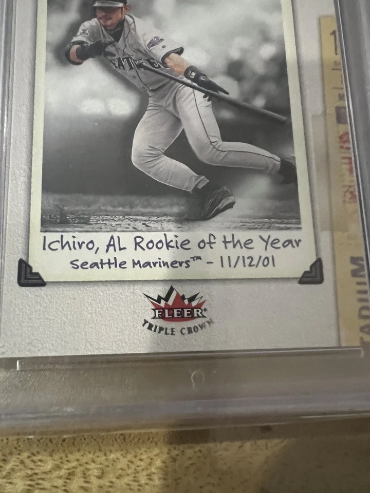 PSA 9 MINT 2002 Fleer Triple Crown Ichiro Suzuki #245 Rookie Of The Year Sealed - Image 3 of 4