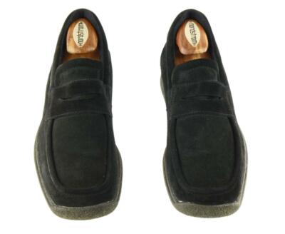 LKNW Black Suede Leather ECCO Twist Penny Loafers Dress  display picture 3