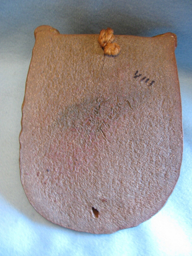 Vintage Studio Pottery Stoneware Sunflower Face Wall Pocket, Signed, Hippie - Picture 11 of 14