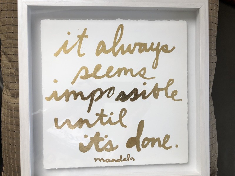 Framed Nelson Mandela Quotation Art