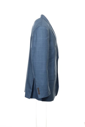 Tasso Elba Mens Medium Blue Wool/Linen Blend Plaid Blazer $350 - 第 4/6 張圖片