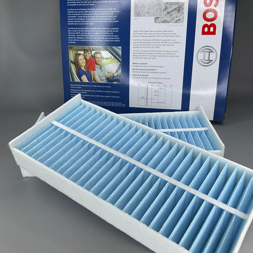 Juego de 3 filtros de aire de cabina premium genuinos para Benz Clase S E CL Maybach BOSCH 6010C Foto 3 de 4