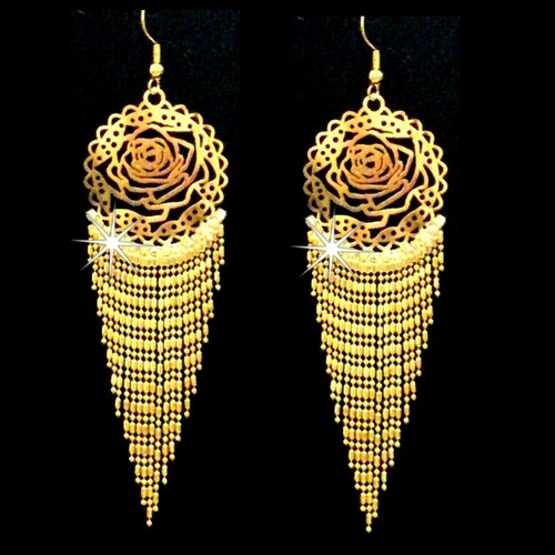 XL 9cm Pendientes de Botón Danza Vientre Belly Oro | eBay