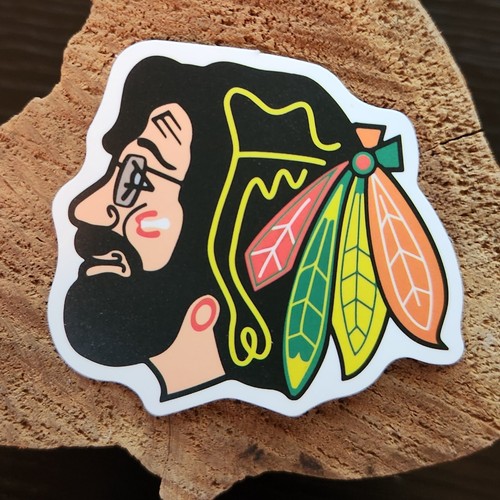 Grateful Dead & Co - Jerry Garcia x Chicago Blackhawks Parody 2" Vinyl Stickers - 第 1/2 張圖片