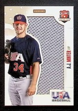 2014 A.J. Minter Panini USA Baseball Rookie Jumbo Jersey 01/49 - Atlanta Braves