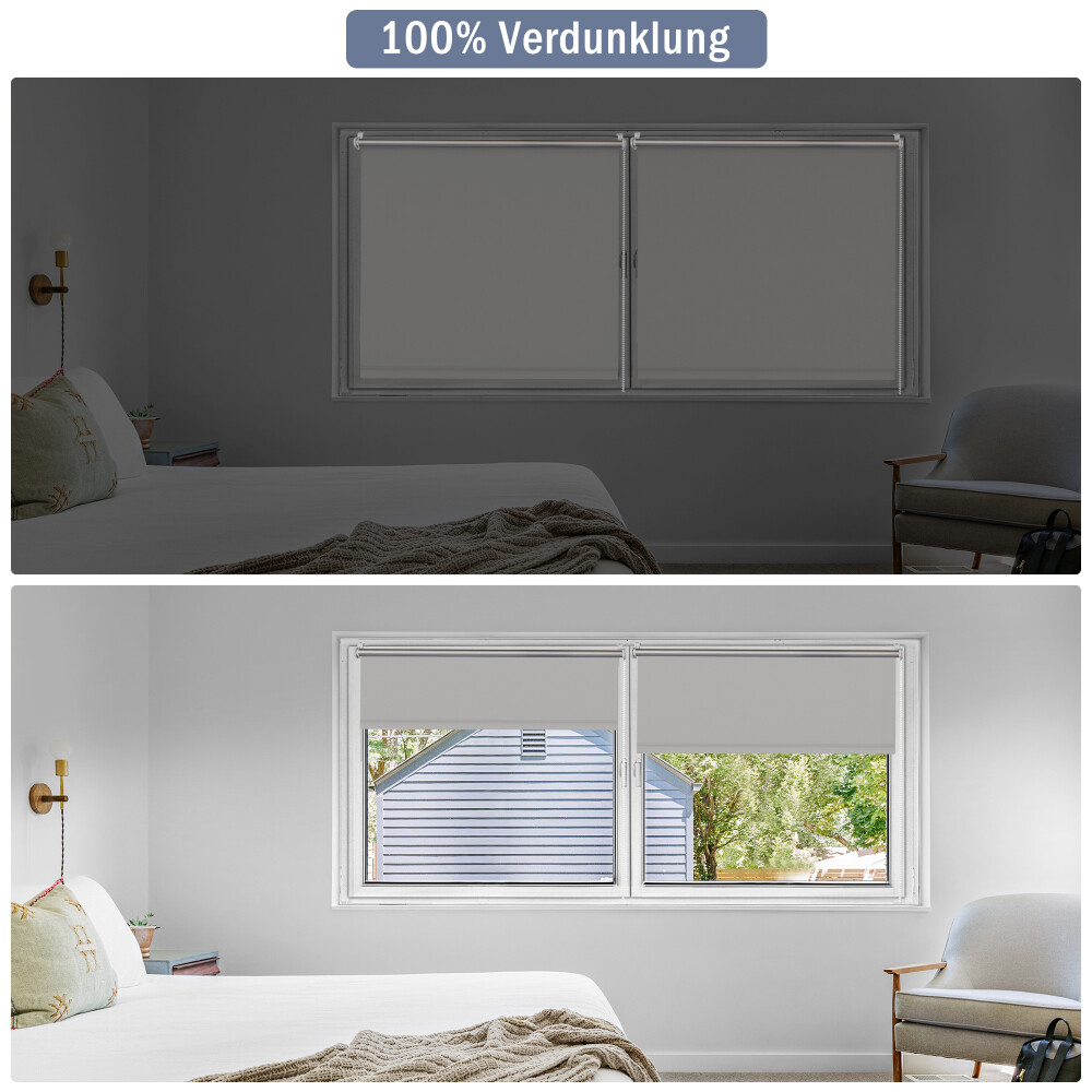 Thermo Klemmfix Verdunklungsrollo für Fenster ohne Bohren Verdunkelung Rollo