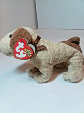 TY RUFUS the DOG BEANIE BABY,MWMT, Plush-2000- retired,cream/LIGHT BROWN 7" DV5