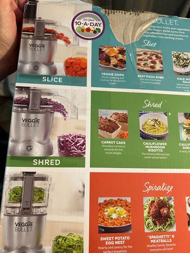 Veggie Bullet VBR-1001 Electric Spiralizer Food Processor w/Accessories & Blades - Picture 5 of 22