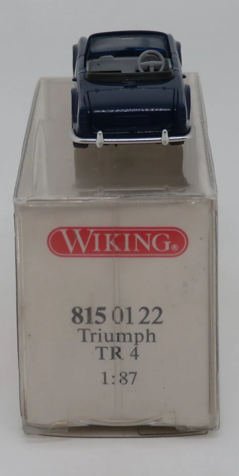 rare MICRO WIKING HO 1/87 TRIUMPH TR4 BLEU FONCE #8150122 IN BOX - Photo 4/4
