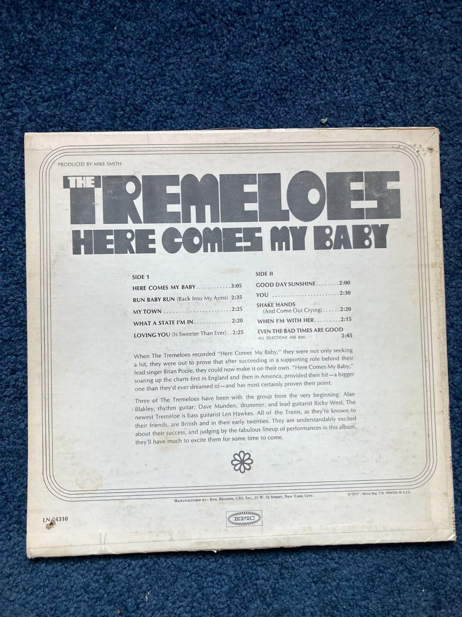 THE TREMELOES - Here Comes My Baby VINYL LP 1967 MONO VG+&frasl;VG+
