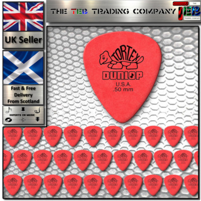 Dunlop Tortex Standard Gitarren-Plektren - rot 0,50 mm - 1,2,3,6,12,20,50 - UK-Verkäufer