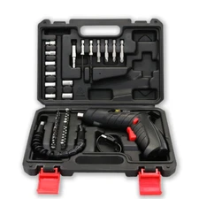 47PCS 3.6V Electric Screwdriver Rechargeable Lithium Battery Cordless Drill Kit