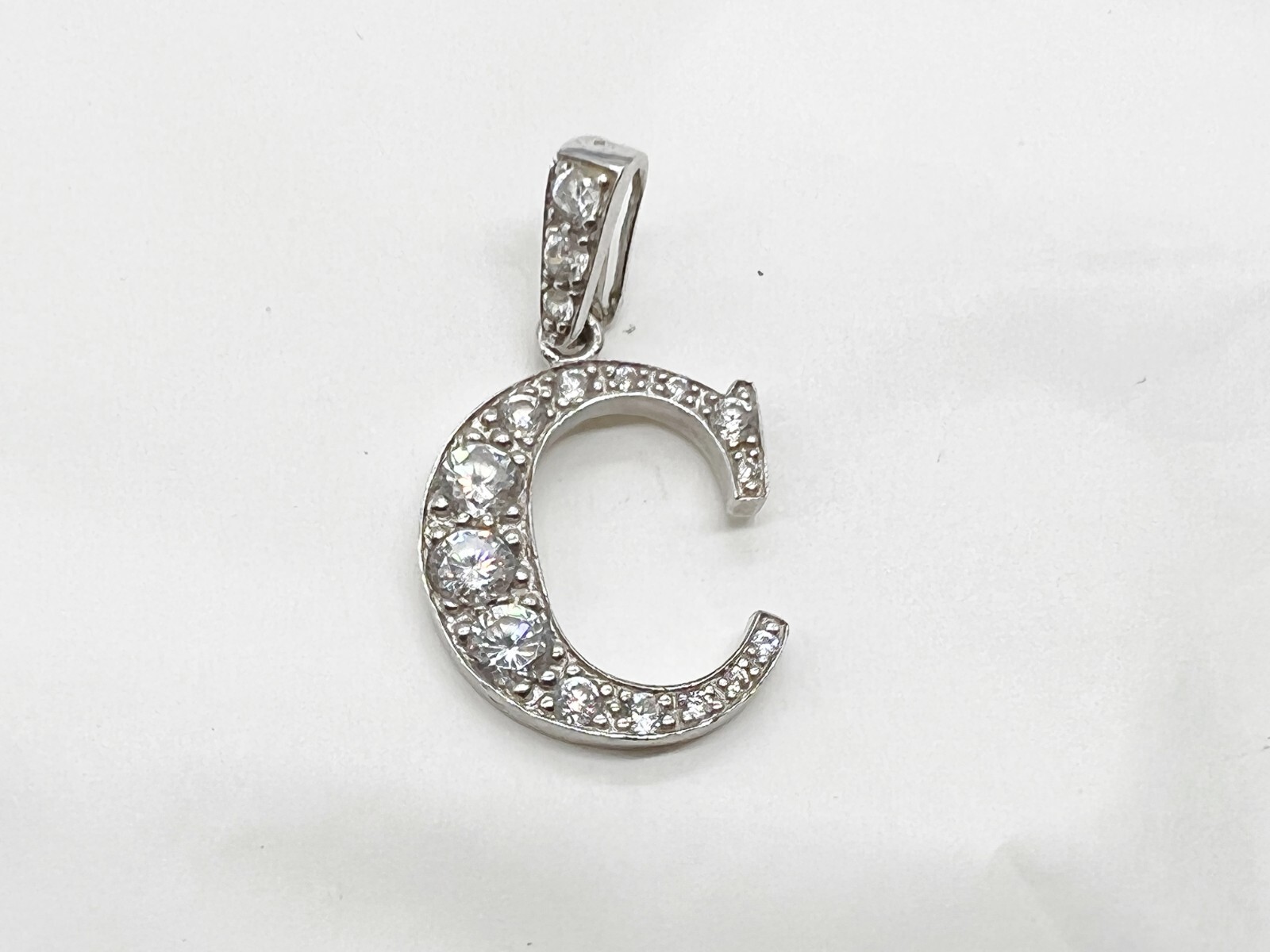 VINTAGE SOLID SILVER GEM STATEMENT INITIAL C CHER… - image 1