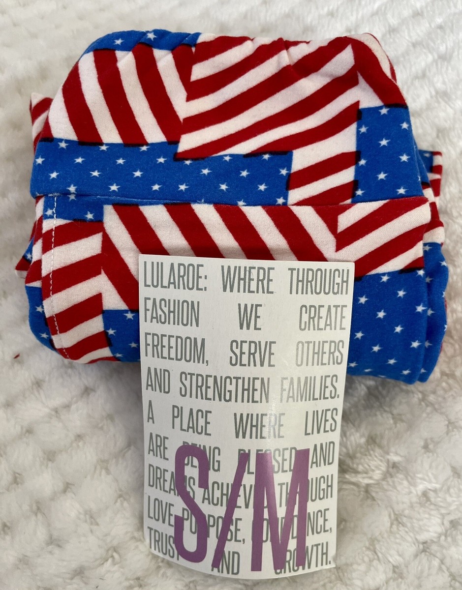 Leggings Vintage LuLaRoe Kids S/M American Flag 2016 - Neuf Sans étiquettes (BNWOT)