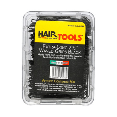 HAARWERKZEUGE - gewellte Griffe (Kirby) - 2,5'' - schwarz (500)