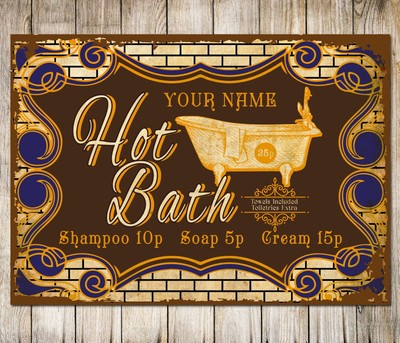 Personalisierte Vintage Hot Bath Bauernhaus Datei für Cricut Schilder Dekor Metall Plakette