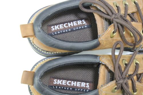 Skechers Brown Leather Work Shoes Men's 10.5 Low top Lace Up round toe 60102 - Picture 16 of 17