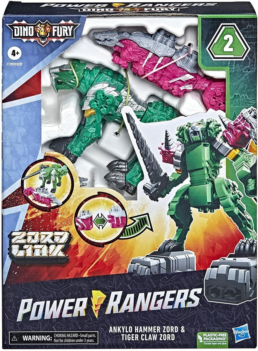 Power Rangers Dino Fury Ankylo Hammer Zord Tiger Claw Zord Link