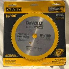 NEW DeWalt 5-3/8" x 90 Tooth Paneling and Vinyl Cutting Steel Saw Blade DW9153