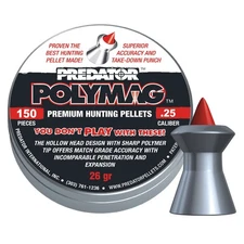 PREDATOR INTERNATIONAL Predator Polymag 25 Caliber 26 Grain 150Ct Airgun Pellets
