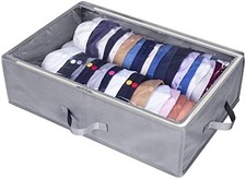 Large hat storage box holds up to 50 caps grey