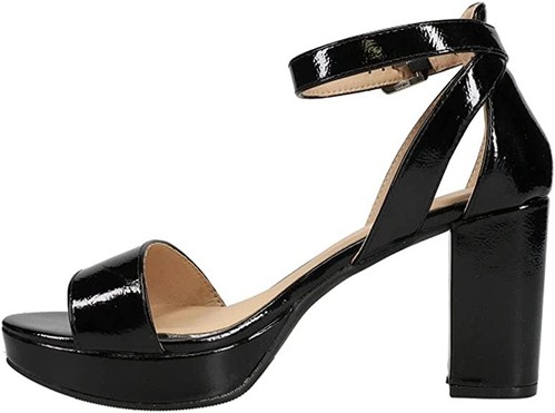 Chinese Laundry Go On Black Ankle Strap Pointed Toe Block Heel Platform Sandals - Picture 2 of 6