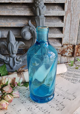 ANCIENNE PETITE  BOUTEILLE EAU DE SELTZ 1/2 BLEU ABSINTHE