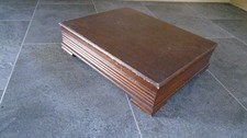 VINTAGE LARGE MAHOGANY  WOOD CANTEEN OF CUTLERY BOX   STORAGE DISPLAY  STERLING