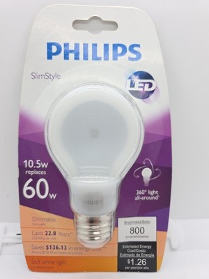 Philips SlimStyle LED E26 Base 800 Lumens Bulb - New