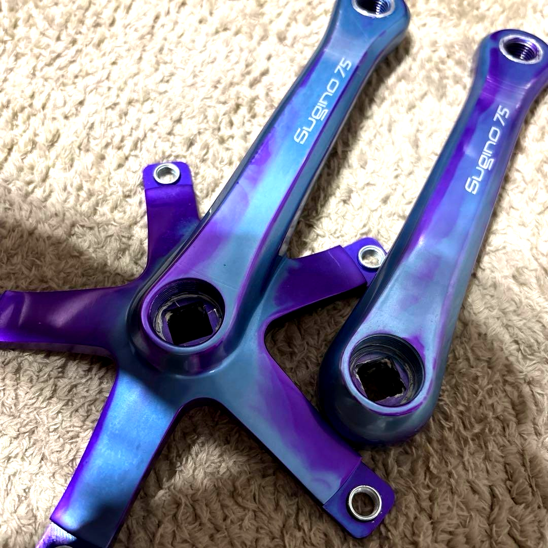 MASH MASHSF sugino75 クランクアーム 165㎜ スギノ MASH X Sugino 75 Purple/Blue Crank Arms 165 – MASH SF