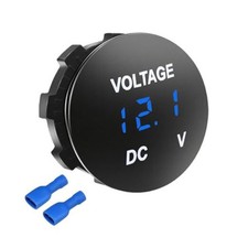 Battery Voltage Meter, DC 12V Waterproof Voltage Meter Tester, LED Digital Blue