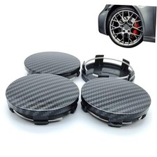 Wheel Center Caps, Wheel Hub Caps Modification 4 PCS Carbon Fiber Black