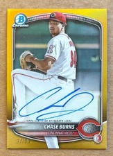 2025 Bowman - Chrome Prospect Autographs Chase Burns #CPA-CB Gold Auto /50