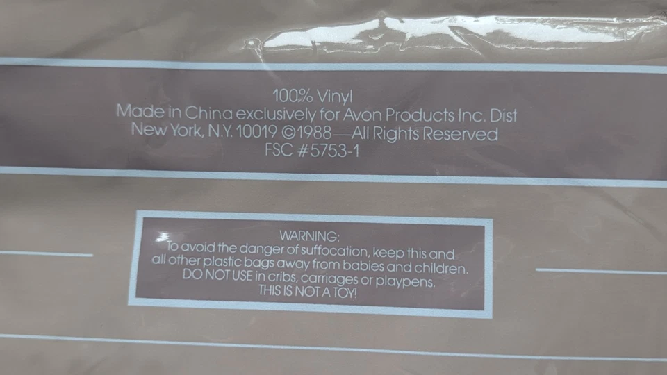 AVON OVERNIGHTER TOTE Marrón Rayas DE COLECCIÓN 1988 #5753-1 24x12x5" Sellado ¡NUEVO EN STOCK! Foto 3 de 4