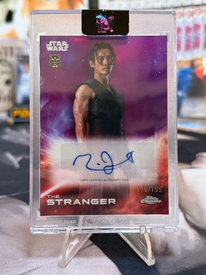 2025 Topps Chrome Star Wars The Stranger Auto Purple /199 Manny Jacinto DEBUT